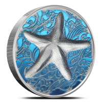 2026 2 oz Colorized Proof Pitcairn Islands Silver Ocean Wonders Starfish Coin (Ultra High Relief, Box + CoA)