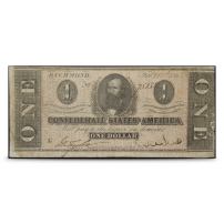 1864 $1 Confederate States of America Note (Very Fine)