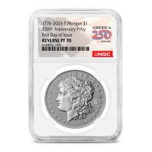 2026-P Reverse Proof Silver Morgan Dollar Coins NGC PF70 UCAM FDOI Dual Date