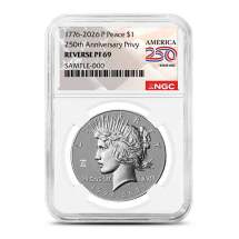 2026-P Reverse Proof Silver Peace Dollar Coins NGC PF69 UCAM (Dual Date)