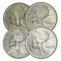80% Silver Canadian Coins ($1 FV, Pre-67, Circulated, Dimes and/or Quarters and/or Halves)
