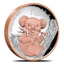 2026 5 oz Proof Silver Australian Koala Coins (Gilded, High Relief, Box + CoA)