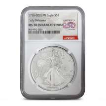 2026-W 1 oz Burnished Silver American Eagle Coins NGC MS70 ER (Dual Date)