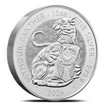 2026 10 oz Silver British Tudor Beasts Seymour Panther Coins (BU)