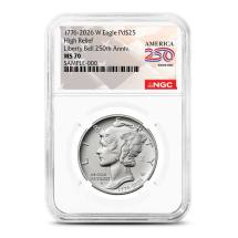 2026-W 1 oz Palladium Burnished American Eagle Coins NGC MS70 (Dual Date, A250 Label)