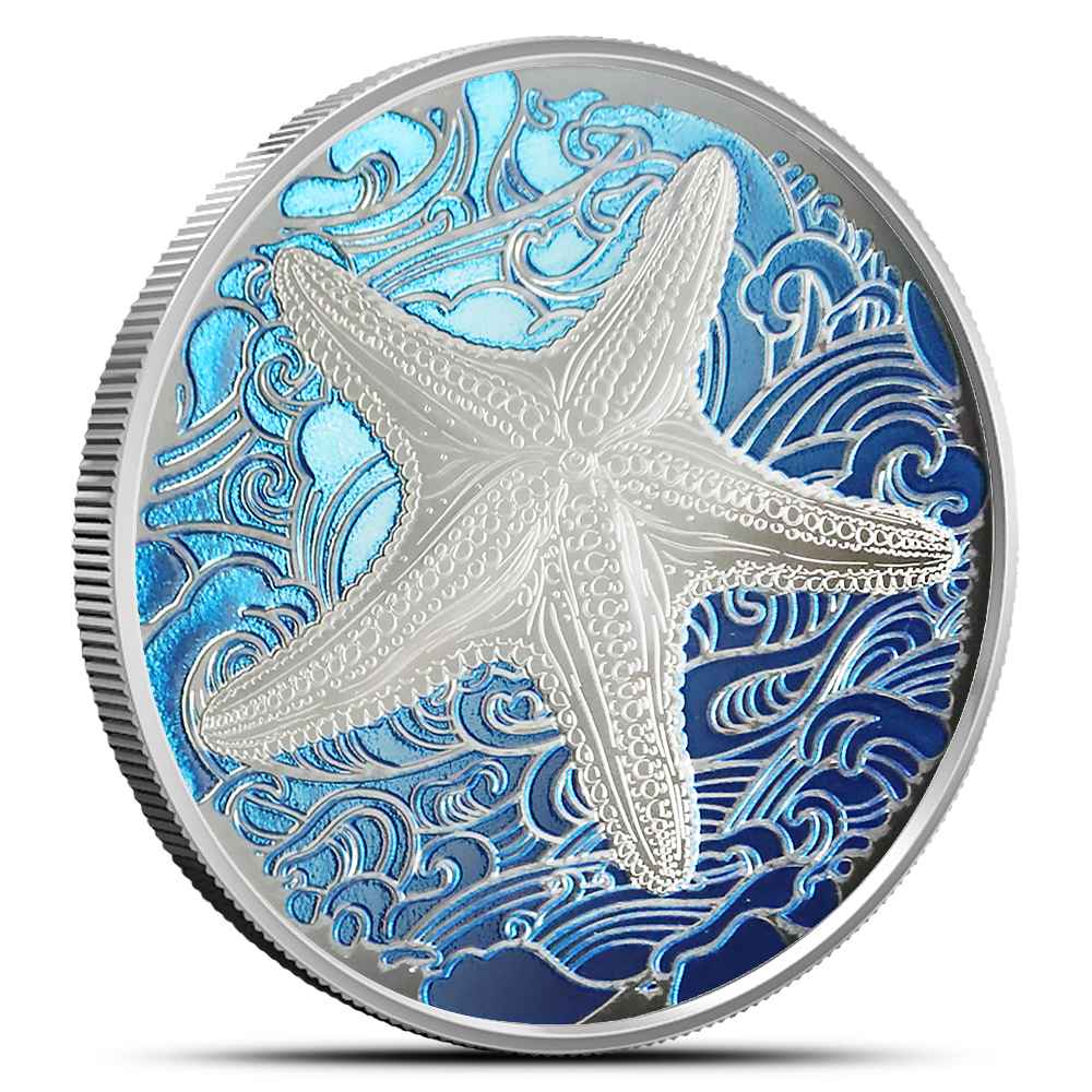 2026 Colorized Proof Pitcairn Islands Ocean Wonders Starfish 1 oz
